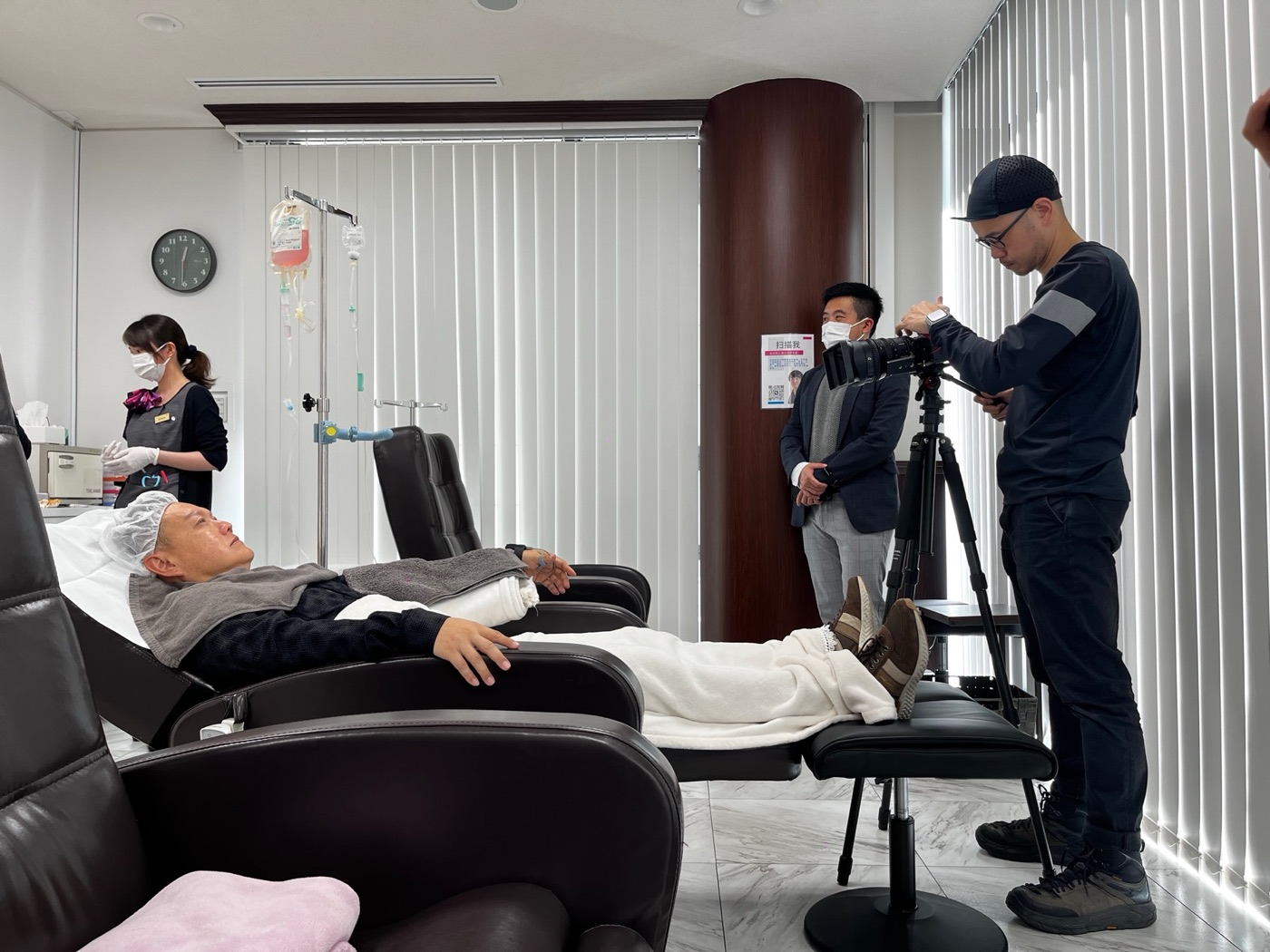Edwin receiving stem cell therapy